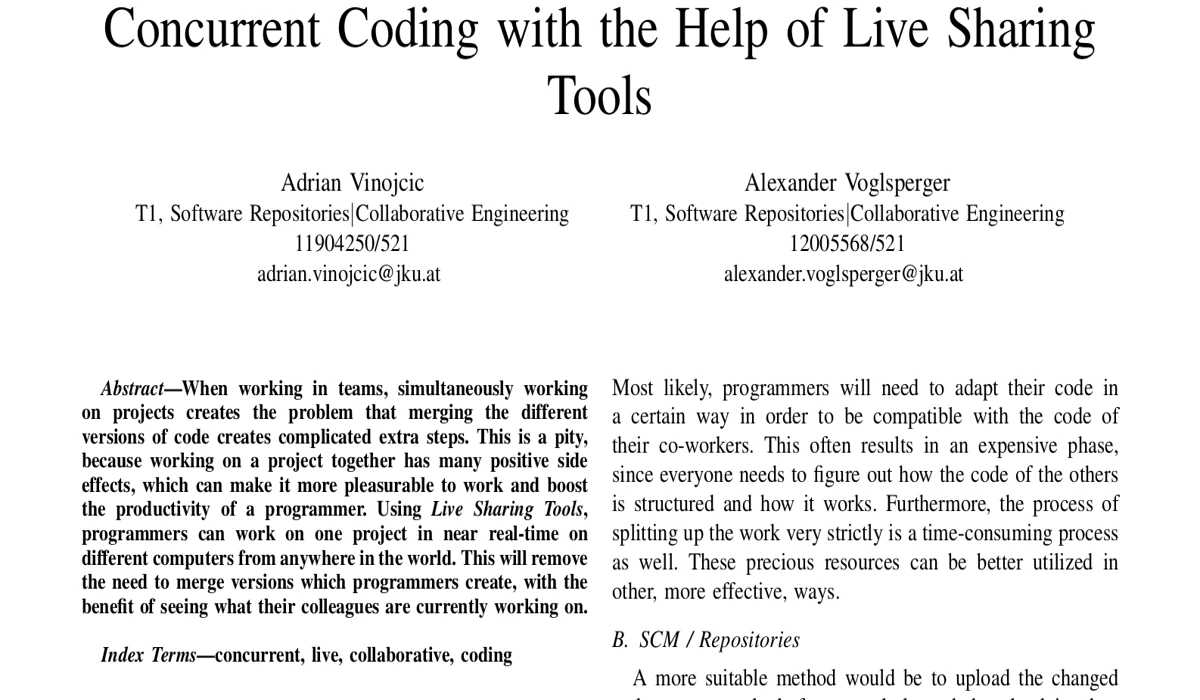 Concurrent Coding with the Help of Live Sharing Tools